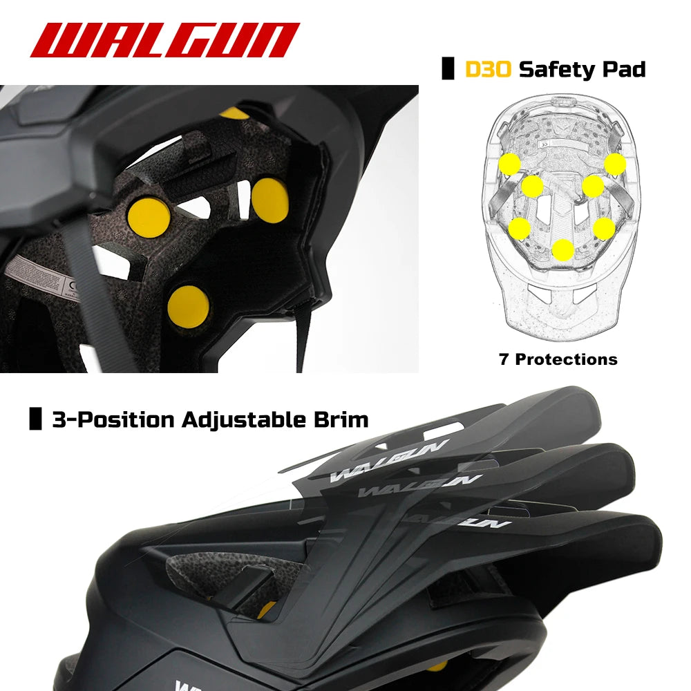 WALGUN Bicycle Helmet MTB Mountain Half-helmet Off-road Racing Cycling Safety Open Helmets Men Women Casco Cross-Country Sports