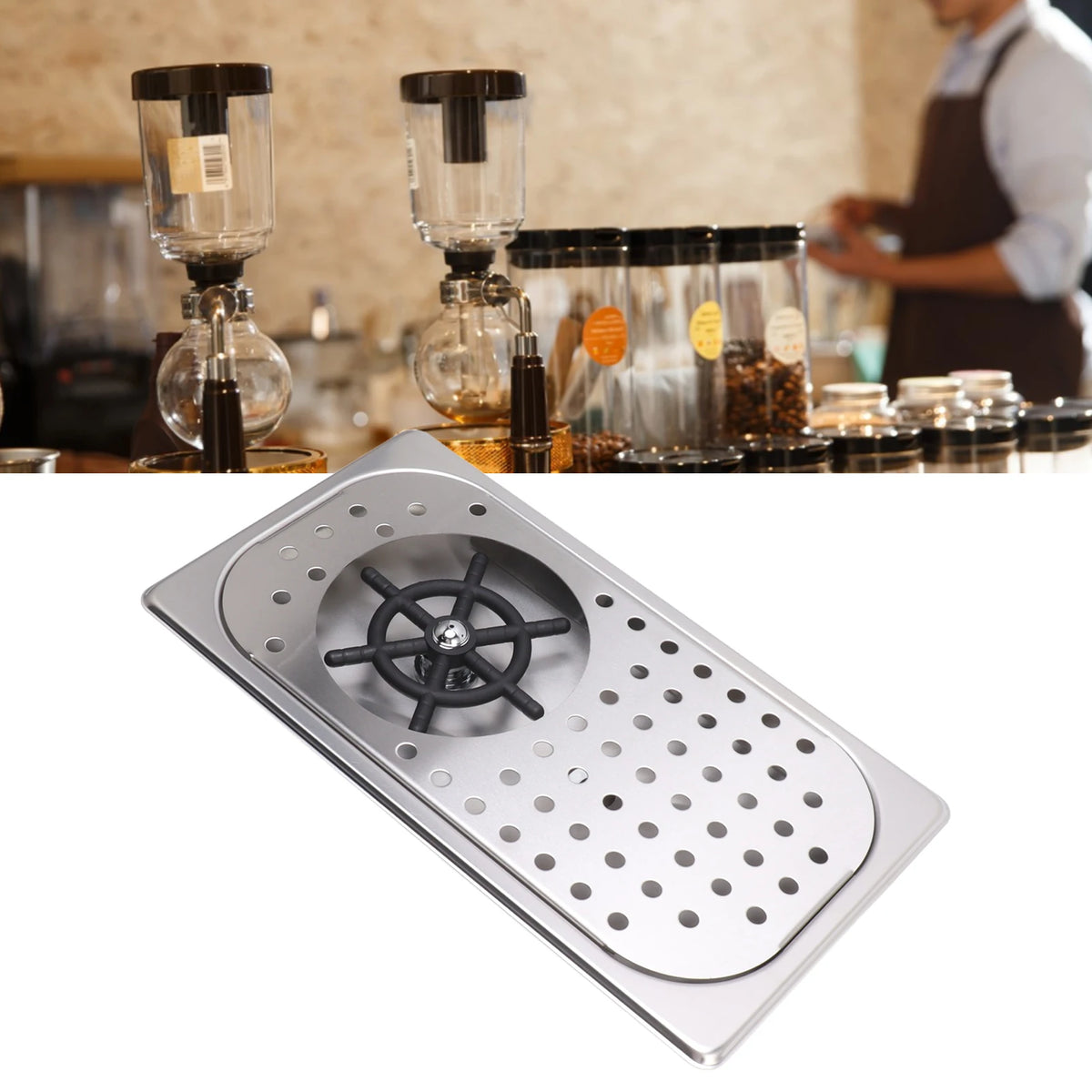 Pitcher Rinser Cup Washer Glass Sink Rinser Water Saving Easy To Install High Pressure Washing with Drip Tray for Coffee Shop