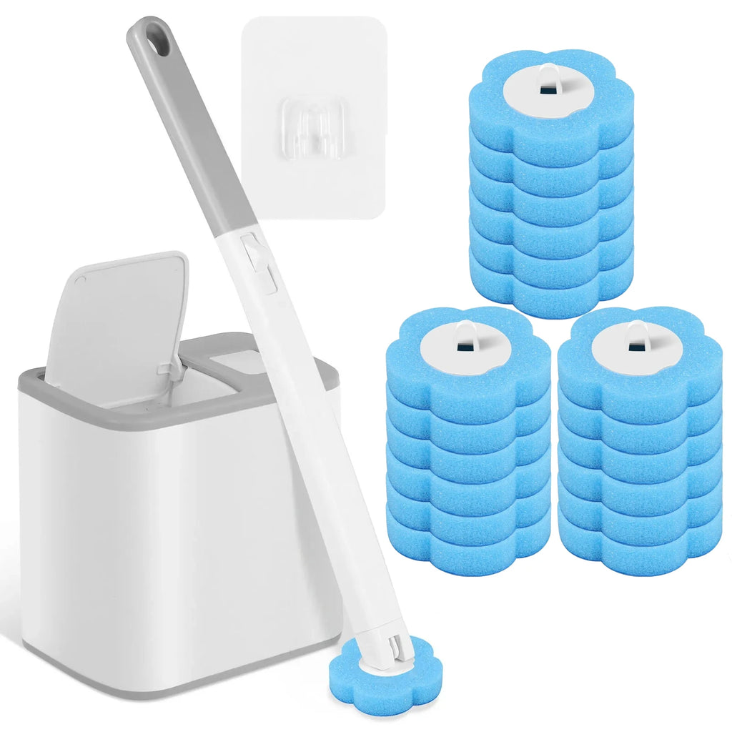Disposable Toilet Brush Cleaner WC Replacement Sponge Pad Toilet Cleaning Brush Refills Bathroom Cleaning Accessories