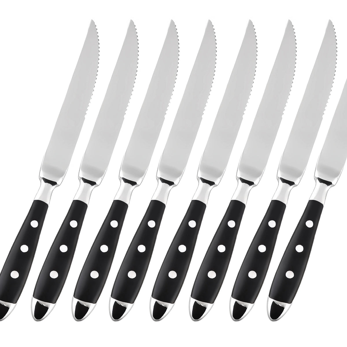Hotel Stainless Steel Table Knife Fork Spoon Sets Teaspoon Teafork Steak Knife Cutlery Restaurant Serviing Set Black Wood Handle