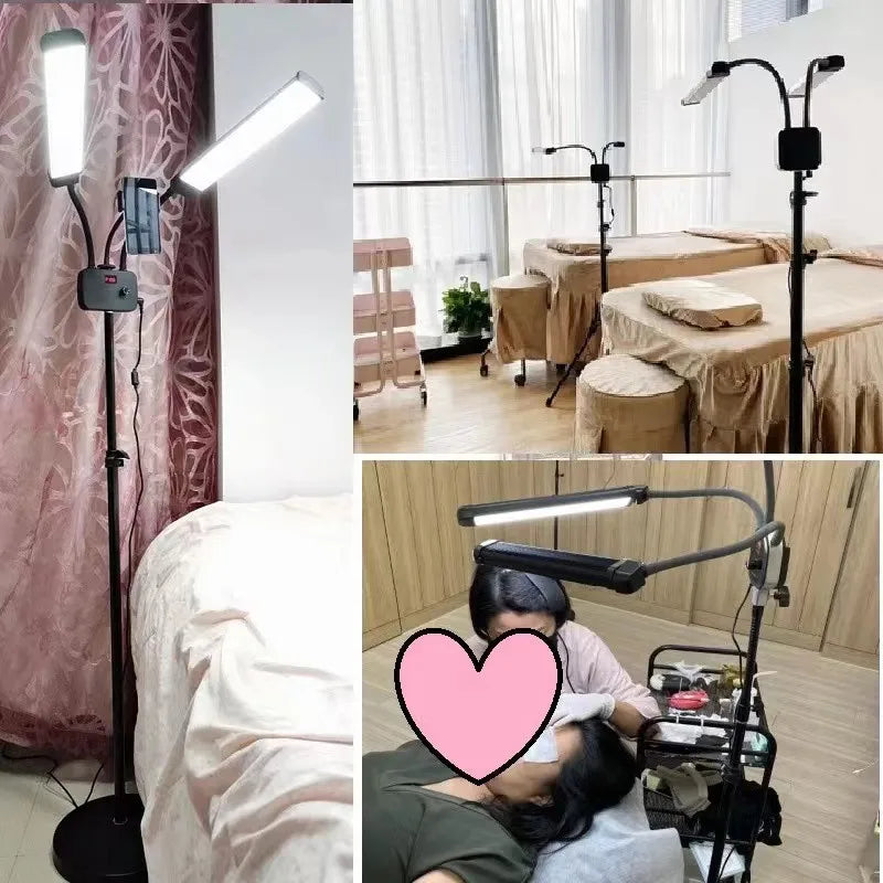 Double Arm LED Fill Light with LCD, 3200-5600K Photo Studio Selfie Lamp, Tripod Options