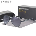 BARCUR Design Memery Frame Sunglasses Polarized For Men Sun Glasses Women Pilot Gradient Lens Eyewear Mirror Shades