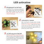 RGB Car Interior LED Light Kit with Wireless Remote, USB-C Rechargeable, Multi-Mode (2-10pc)