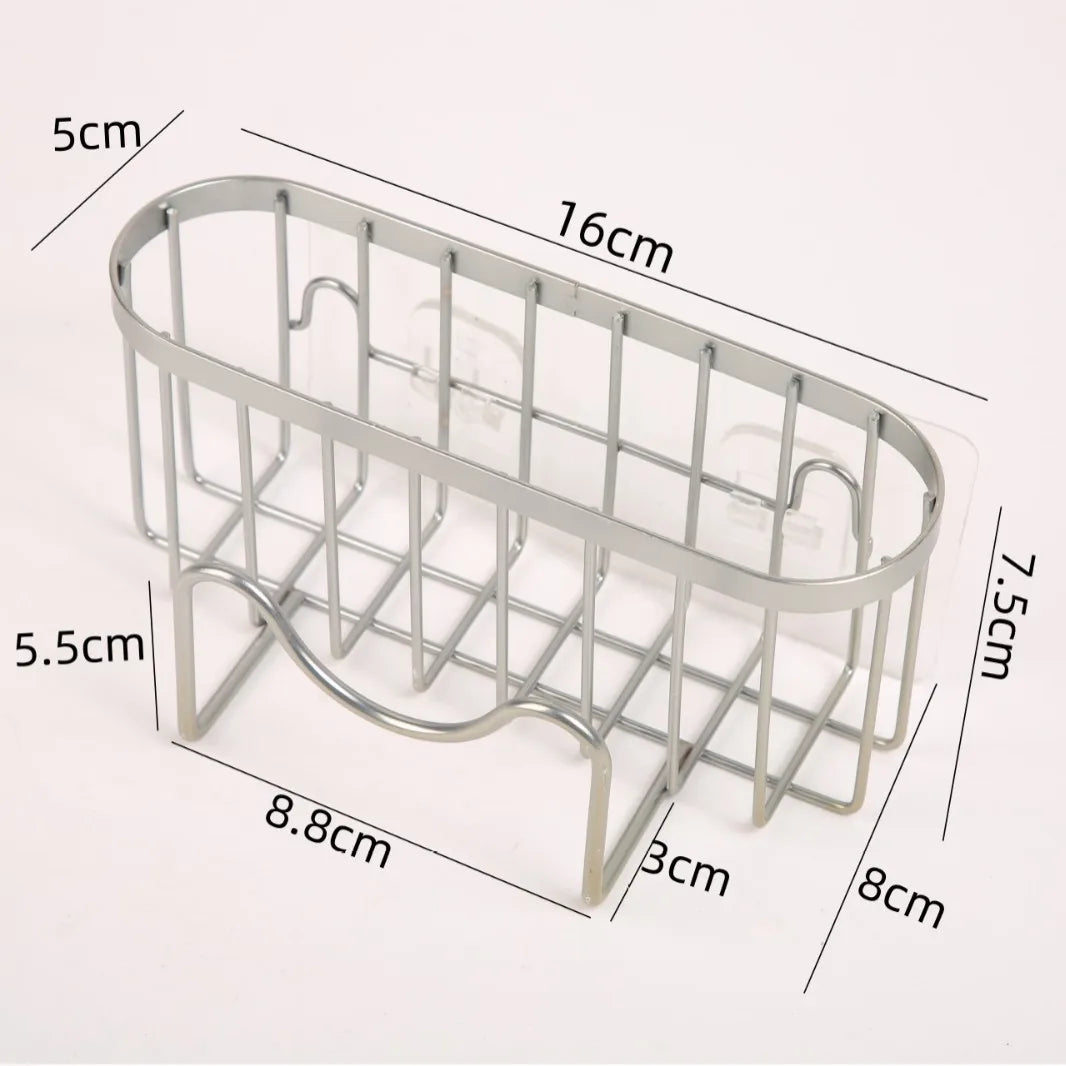Suction Cups Sponge Drainer Rack Stainless Steel Sponge Holder Fast Drainage Easy-To-Clean Sink Sponge Stand Drain Holder
