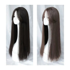 Wig Female Black Eight-letter Liu Haichang Straight Hair Wig Band With Middle Point For Daily Wear Of Full-length Wig