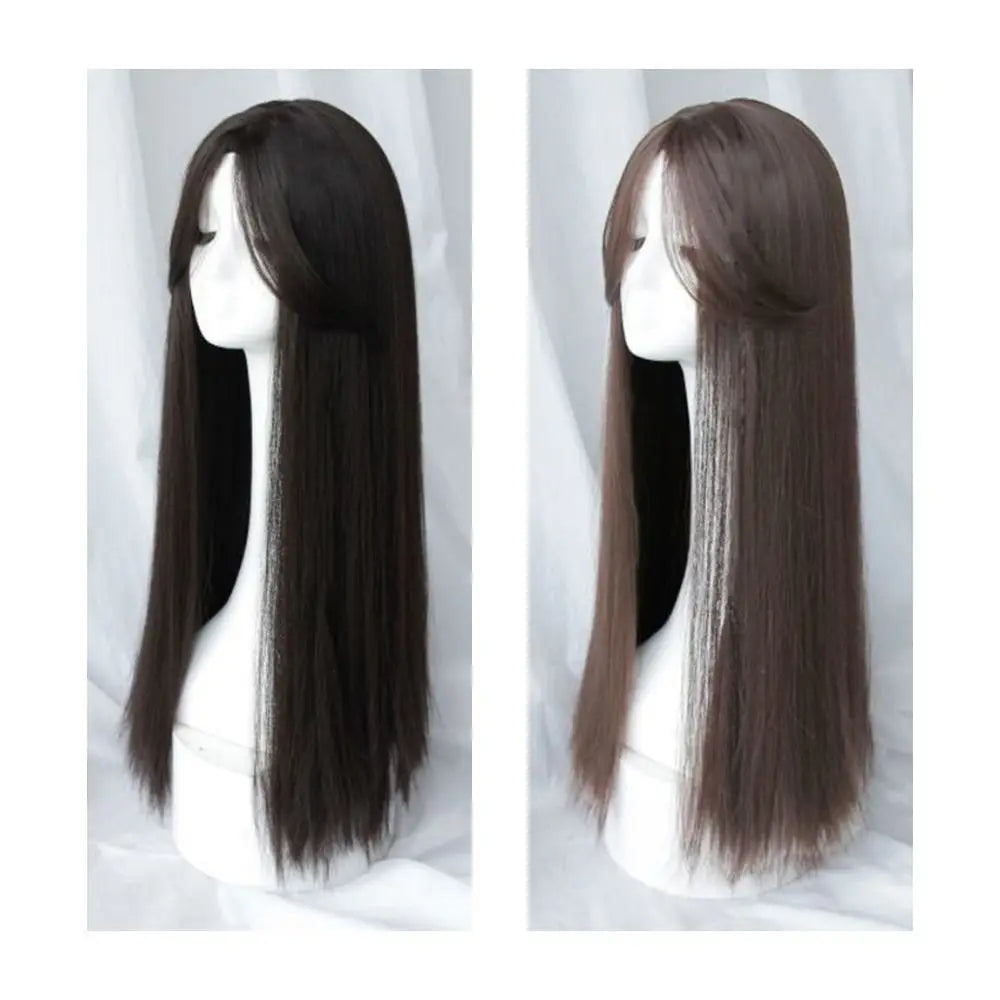 Wig Female Black Eight-letter Liu Haichang Straight Hair Wig Band With Middle Point For Daily Wear Of Full-length Wig