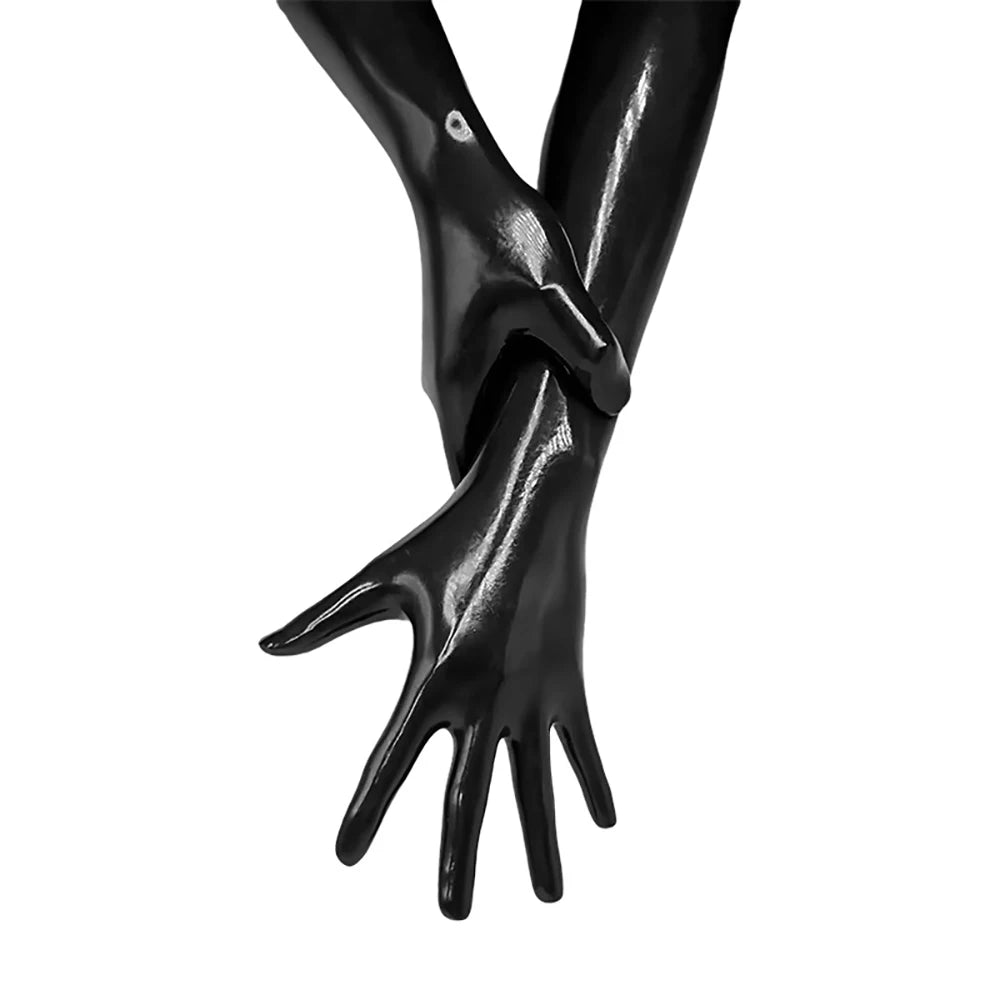 Long Latex Gloves Women Sexy Full Length Gloves Club Wear Catsuit Dress Rubber Cosplay Costume