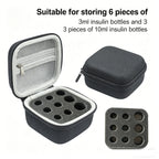 1pc Handheld peptide case insulin vial holder 9 slots for standard 3/5/10ml vial,foam protective, sale case only