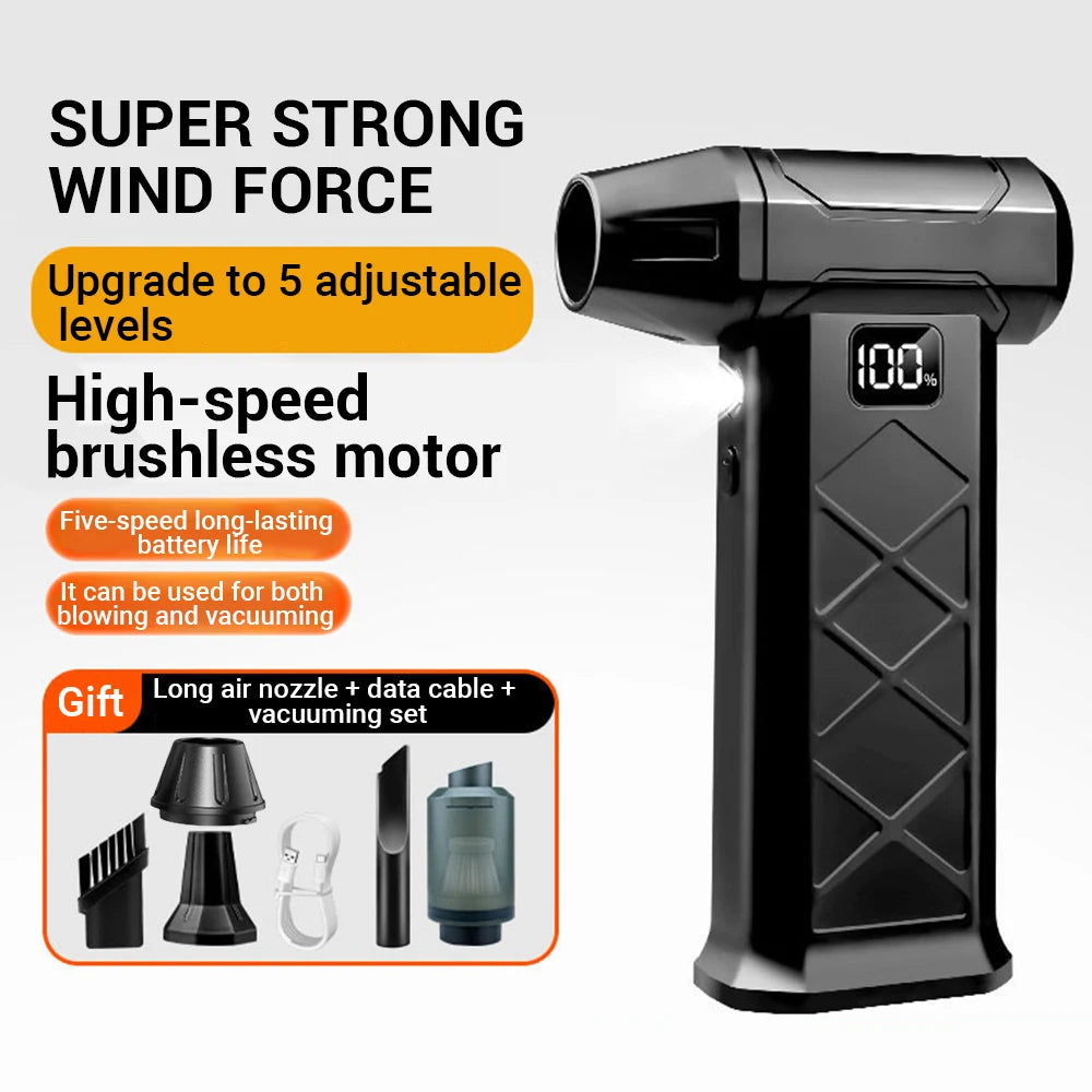 800000RPM Turbofan High Power Jet Fan Brushless Motor Variable Speed Dust Blower Cleaning Tool Air Duster Air Blower Handheld