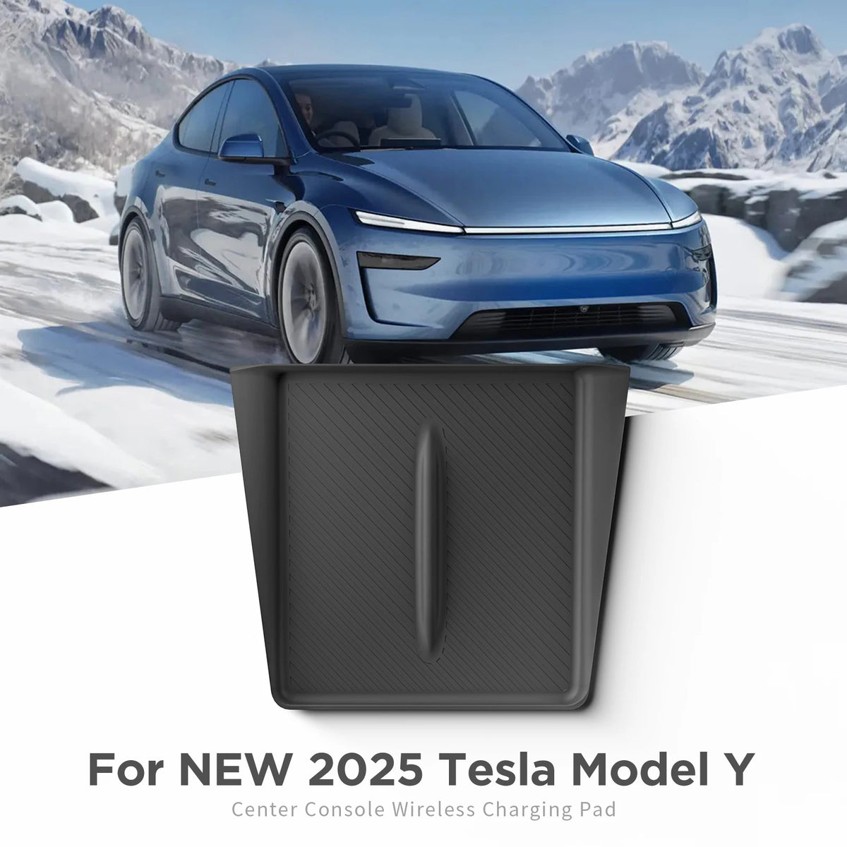 LUCKEASY for Tesla Model Y Launch 2025 Juniper Car Anti Dirt Pad Mobile Wireless Charging Anti-Slip Mats Silicone Accessiories