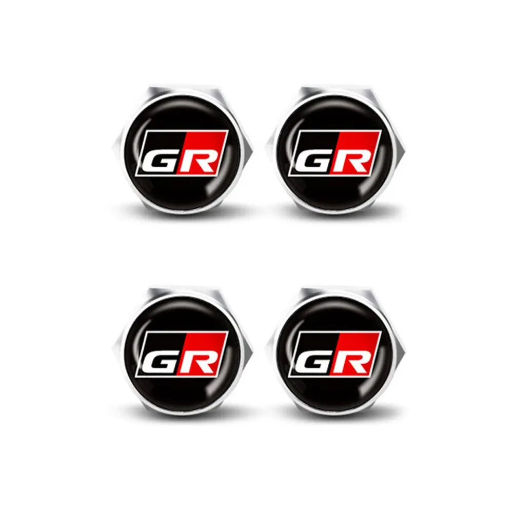 4pcs/set For Toyota GR Car Flag Metal Screws License Plate Bolts Auto Accessories For Toyota GR Gazoo Racing British Flag