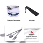 Widesea Titanium Spoon Fork Knife Set 50G Camping Tableware Ultralight  Travel Tourist Outdoor Cookware Gear Equipment