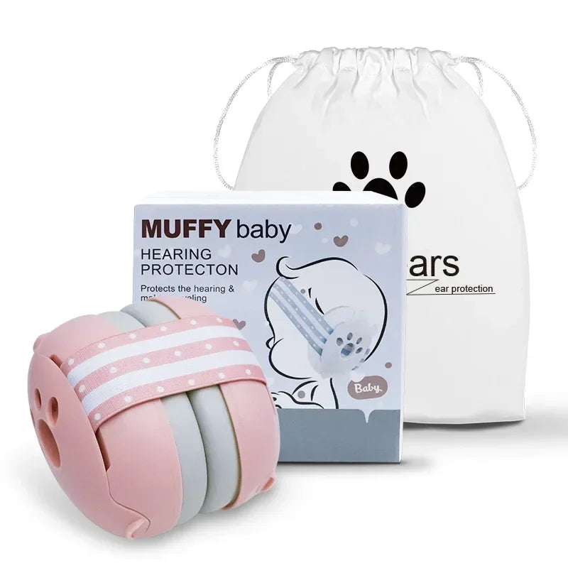 Baby Noise-Reducing Earmuffs Adjustable 2-in-1 Mini Headset for Sleep & Airplane