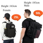 25L/50L Waterproof with 2 Bottle Holders Backpack Gym Outdoor Travel Hiking Fishing Trekking Backpacks 13inch Laptop Bag