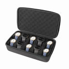 1/2/3/5/6/10 Slot Watch Travel Case,Hard Watch Roll, Travel Watch Organizer Case with Form-Fitting Pillow, Red Microfiber Lining