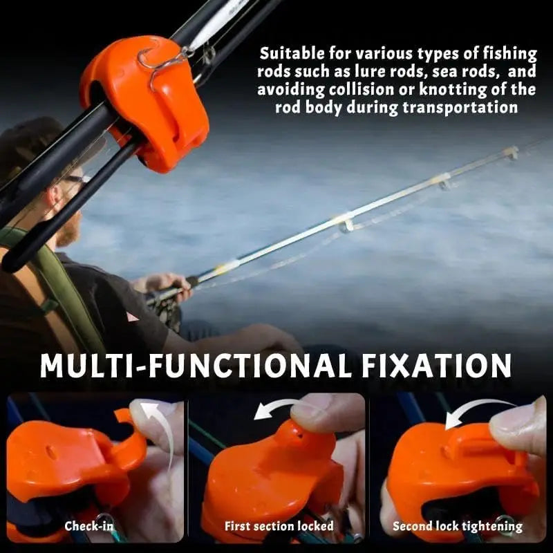 New 2-8PCS Portable Fishing Pole Holder Fishing Rod Fixer Wall Mounted Fishing Pole Straps Clip Multifunctional Rod Holder Tools