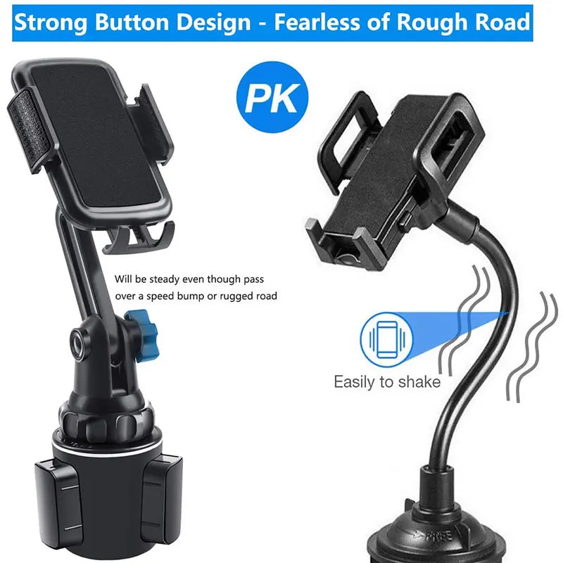 Universal Car Phone Holder Cellphone Mount Stand Adjustable Car Cup Phone Mount for iPhone 14 13 12 Por MAX Samsung