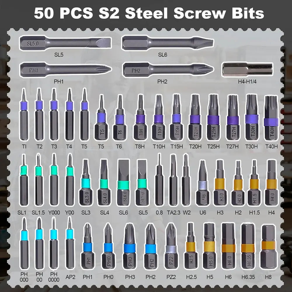 50-in-1 Magnetic Ratchet Screwdriver Set, DIY Ratchet Handle Detachable Multi-functional Tool Set, Portable Repair Tool Set.