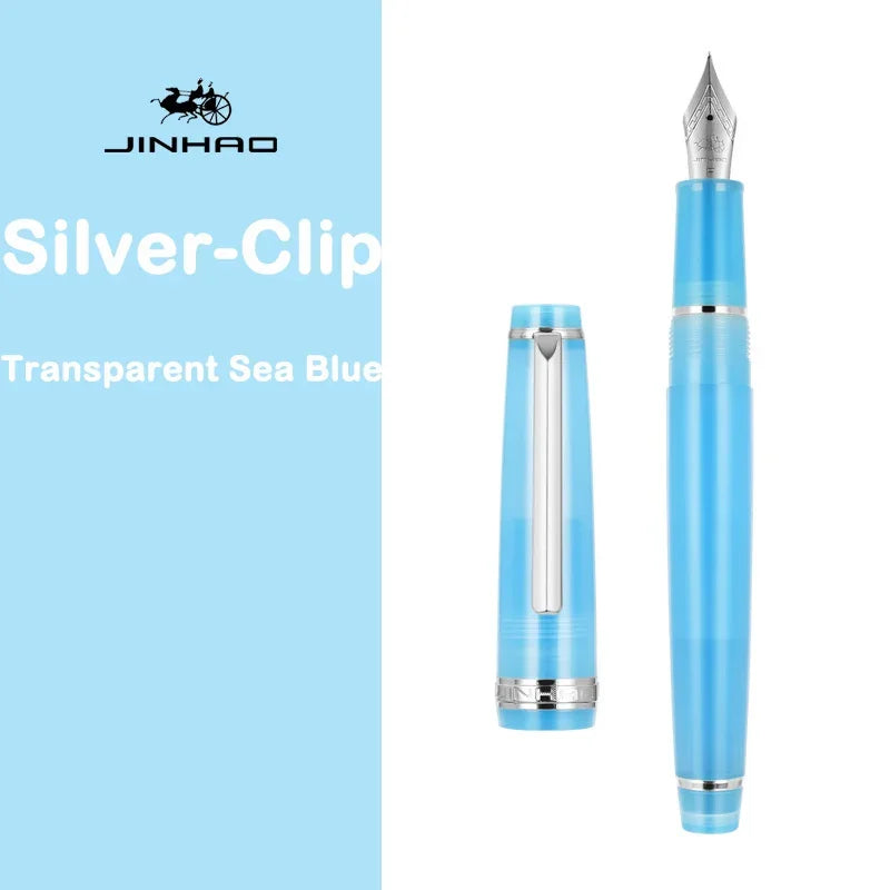 JINHAO 82 Fountain Pen Spin Silver Clip EF F M Nib Business Office School Supplies Ink Pens Korean Stationery Pens for Writing