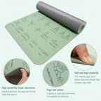 TPE Yoga Mat Non-Slip Eco-Friendly 57x183cm Exercise Mat Mint Green or Pink