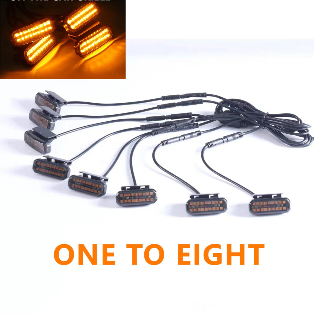 For GMC Sierra Center Front Grille Small Amber Light Front Grille Lights Daytime Running Warning Light