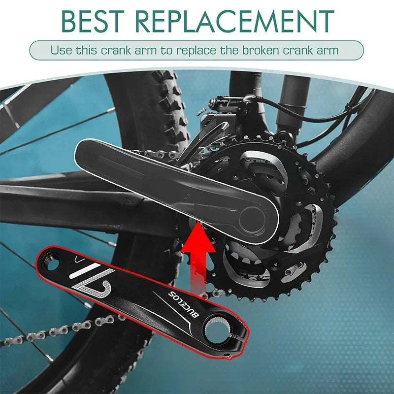 BUCKLOS Bike 152/170/175MM Crank Arms Aluminum Alloy Bicycle Crank Durable High Strength Repair Crank for Spinning Electric Bike