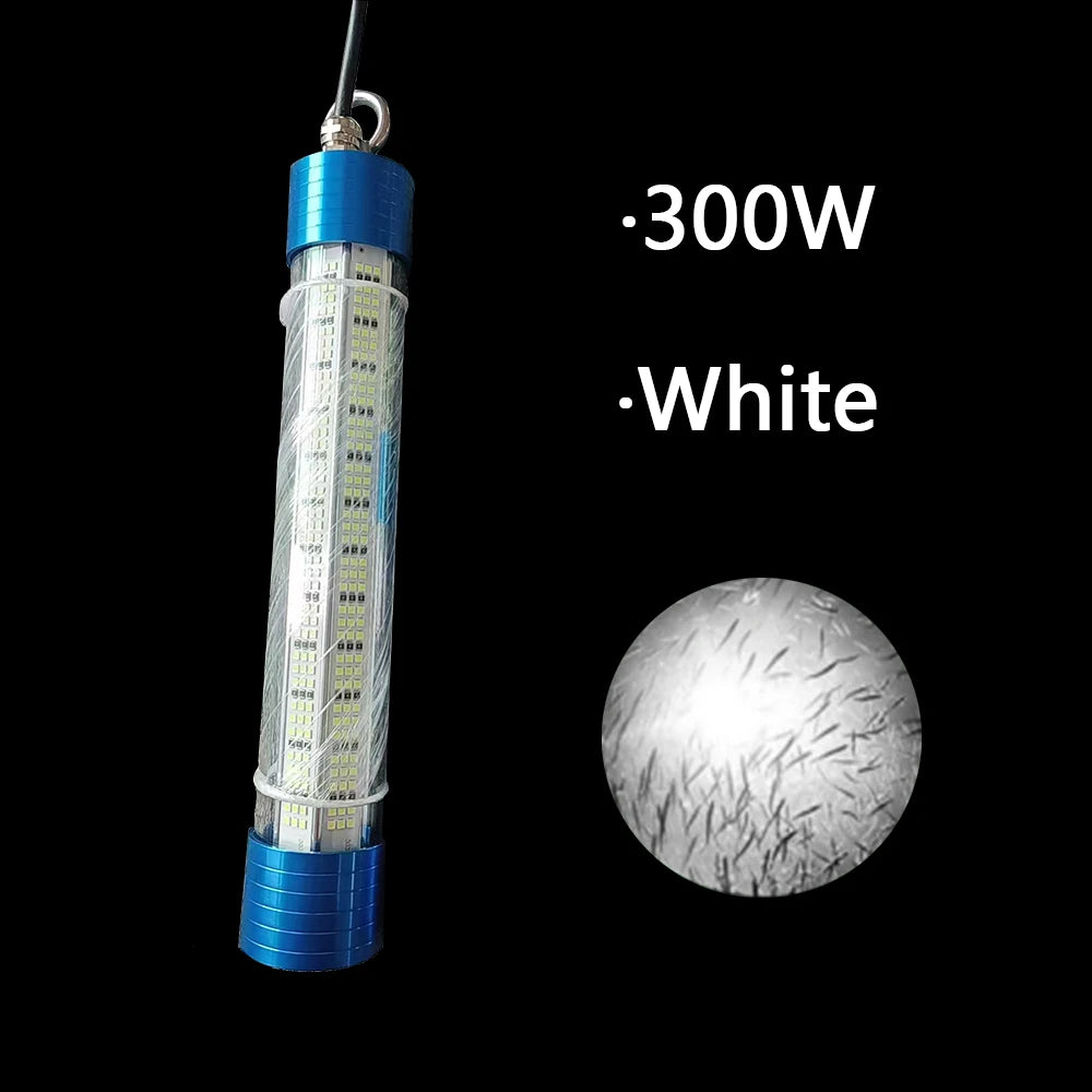 1pc 150W-300W high-power underwater fish lure light, providing large-scale underwater illumination at night to attract fish, 12V