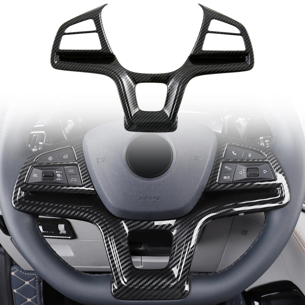 Fit for BYD Song PLUS DM-i EV / Seal U / Sealion 6 2021-2025 Carbon Fiber Printed Interior Steering Wheel Decor Cover Trim