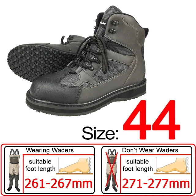 Fishing Shoes, Outdoor Fly Fishing Boots, Felt or Rubber Sole Sea River Reef Rock Fishing Boots, Hunting Fishing Waders Boots