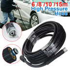 1Pc 6m /8m /10m /15m Pressure Washer Replacement Hose M22 Screw M14 Thread 5800 PSI Max 60℃ PVC Stainless Steel Car Wash Pipe