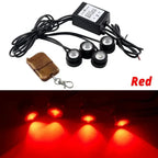 4 in 1 City Light Car LED Network Flash Wireless Remote Control Day Running DRL Eagle Eye One Tow Four 16 Mode Truck Motorcycle