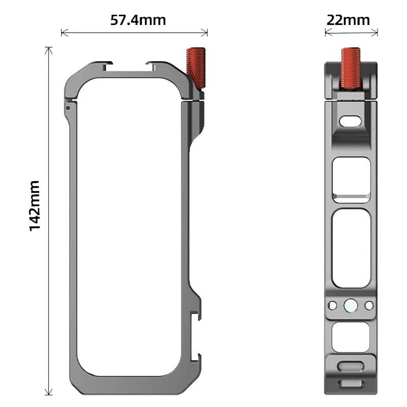 Aluminum Protective Frame for Insta360 X4 Metal Durable Housing Cage with Cold Shoe Mount for Insta 360 X4 Camera Accessories
