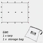 Waterproof Tent Tarp 19 Hang Points Survival Tent Outdoor Camping  Tactical Sun Shelter 4x4 3x4 3x3 Lightweight Sunshade Awning