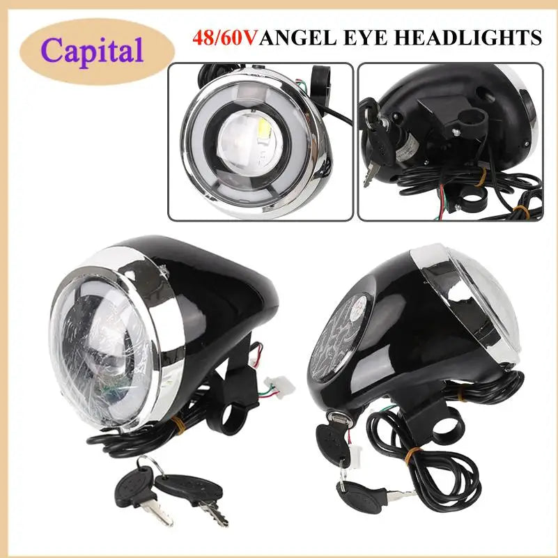 For CItycoco Angel Eyes 48/60v headlight Electric Scooter turktron electric Motorcycle Headlight China Scooter Parts