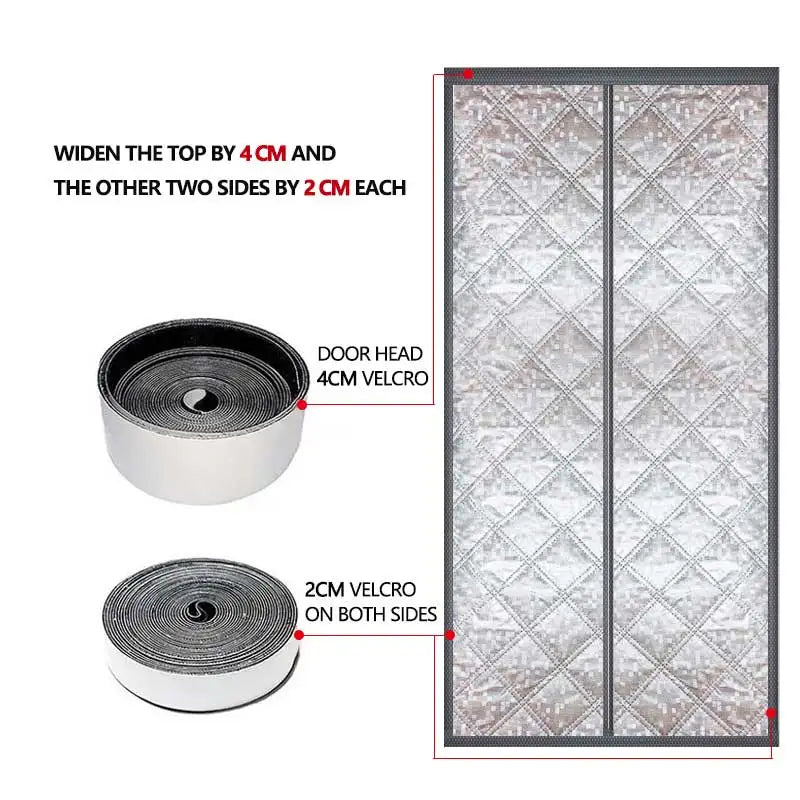 Warm and windproof magnetic self-priming cotton door curtain for kitchen, thickened shading and insulation, easy to install