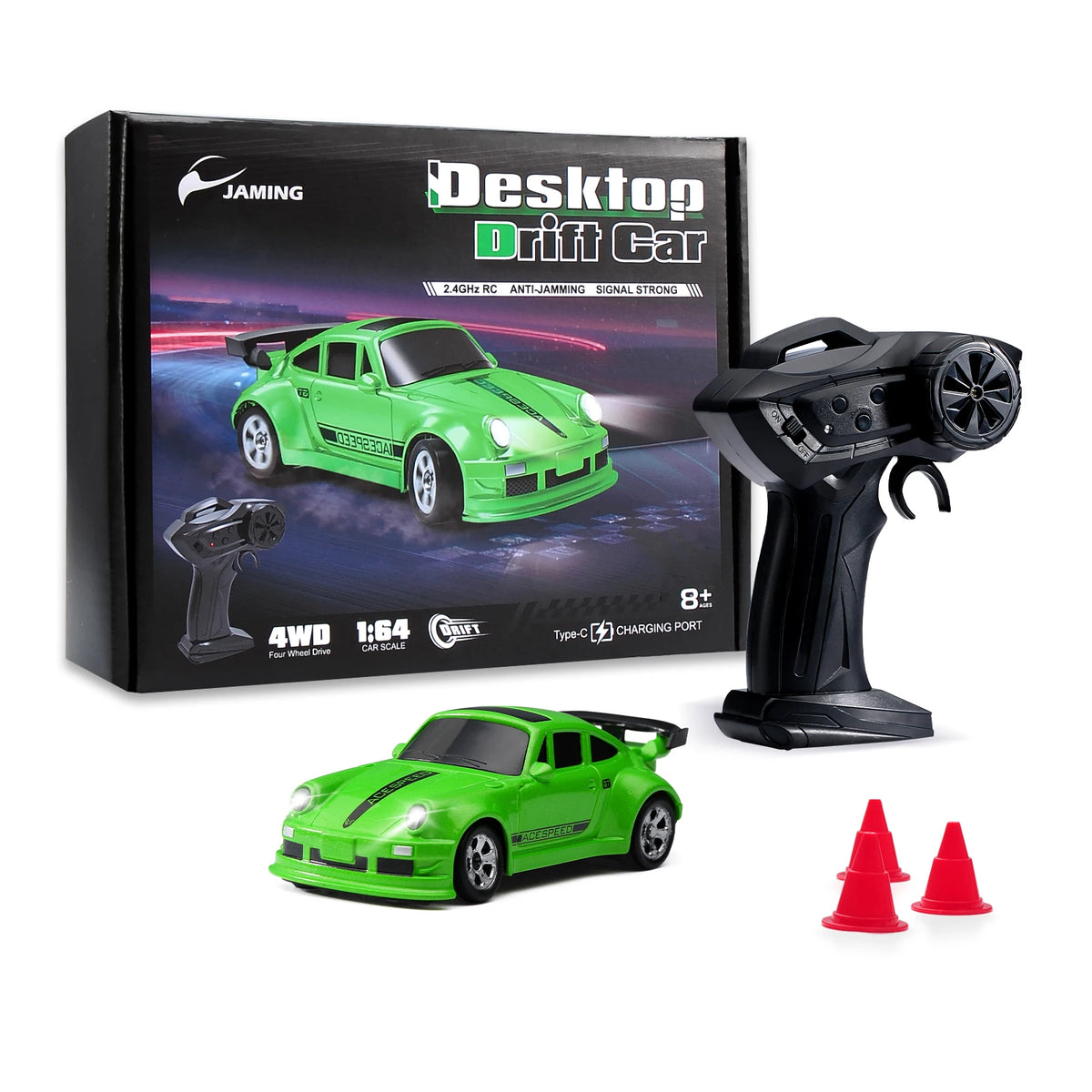 1/64 RC Car 2.4G 4WD High Speed Drift Mini Desktop Racing Car Four Wheel Drive Radio Controlled Mini GTR Racing Model Boy Toy