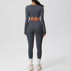 Hamidou Women's 2pc Yoga Set with Built-In Bra Top & Pocket Leggings, S-XL