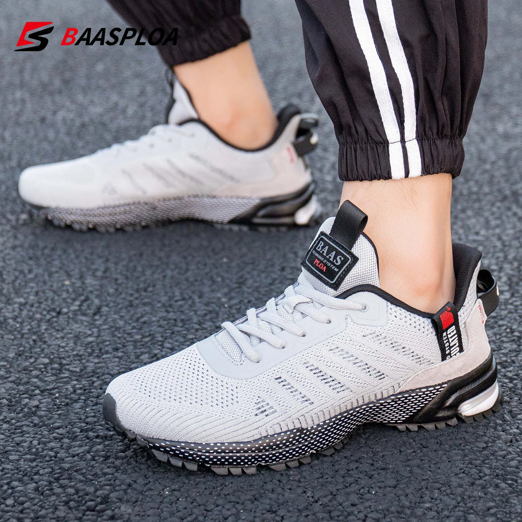 Baasploa Men Running Shoes Brand Breathable Mesh Outdoor Grass New Male Sneakers Shoes Walking Gym Shoes For Men Plus size 41-50