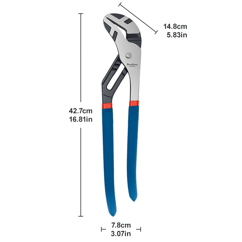 8/10/12/16 Inch Quick Adjust Water Pump Pliers with Hardened CR-V Steel Jaws Universal Plumbing Pliers for Plumbing Work