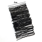 5/6/7cm U-Shaped Wavy Hair Clips Bobby Pin Barrette Salon Grip Black Metal Hairpins DIY Bridal Hairstyle Women Hair Accessories