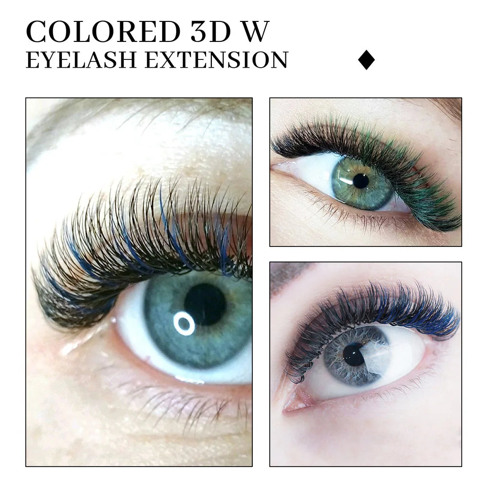 Befer Beauty Colored Eyelash Extensions 0.07mm C/D Curl 8-13mm Blue/Green Lashes