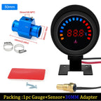 52MM Water Temp Gauge 12~24V LCD Digital Water Thermometer Meter with Sensor + Adapter Joint Pipe Radiator for Car Motorcycle