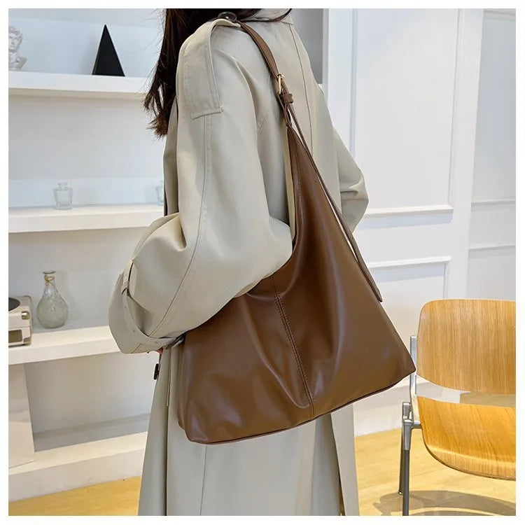 HOMEFISH New Tote bag hand bill of lading shoulder women's bag retro simple large bag Tote bag