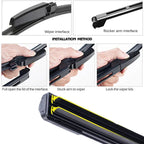 Car Windshield Wiper blades Universal Soft Double layer Rubber Frameless Bracketless car wipers 14" 16" 19" 20" 21" 22" 24"26"