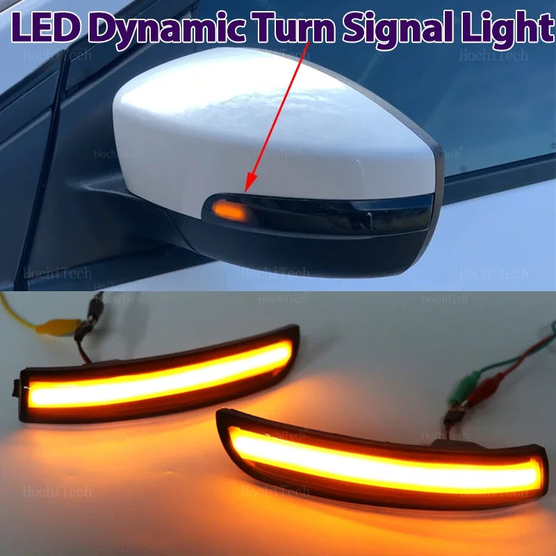 2x LED Dynamic Side Mirror Blinker Light Turn Signal Lamps for Ford Kuga Ecosport C-Max Focus MK3 Car Exterior Accessories