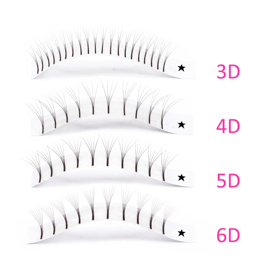 Abonnie 10 Cases Russian Volume Eyelash Extensions Eyelash Bouquets Volume Long Stem Soft Matte Black Premade Extension