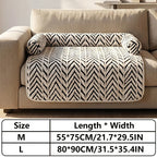 Pet sofa bed mat with side bolsters, white anti-slip couch protector, 90x80cm