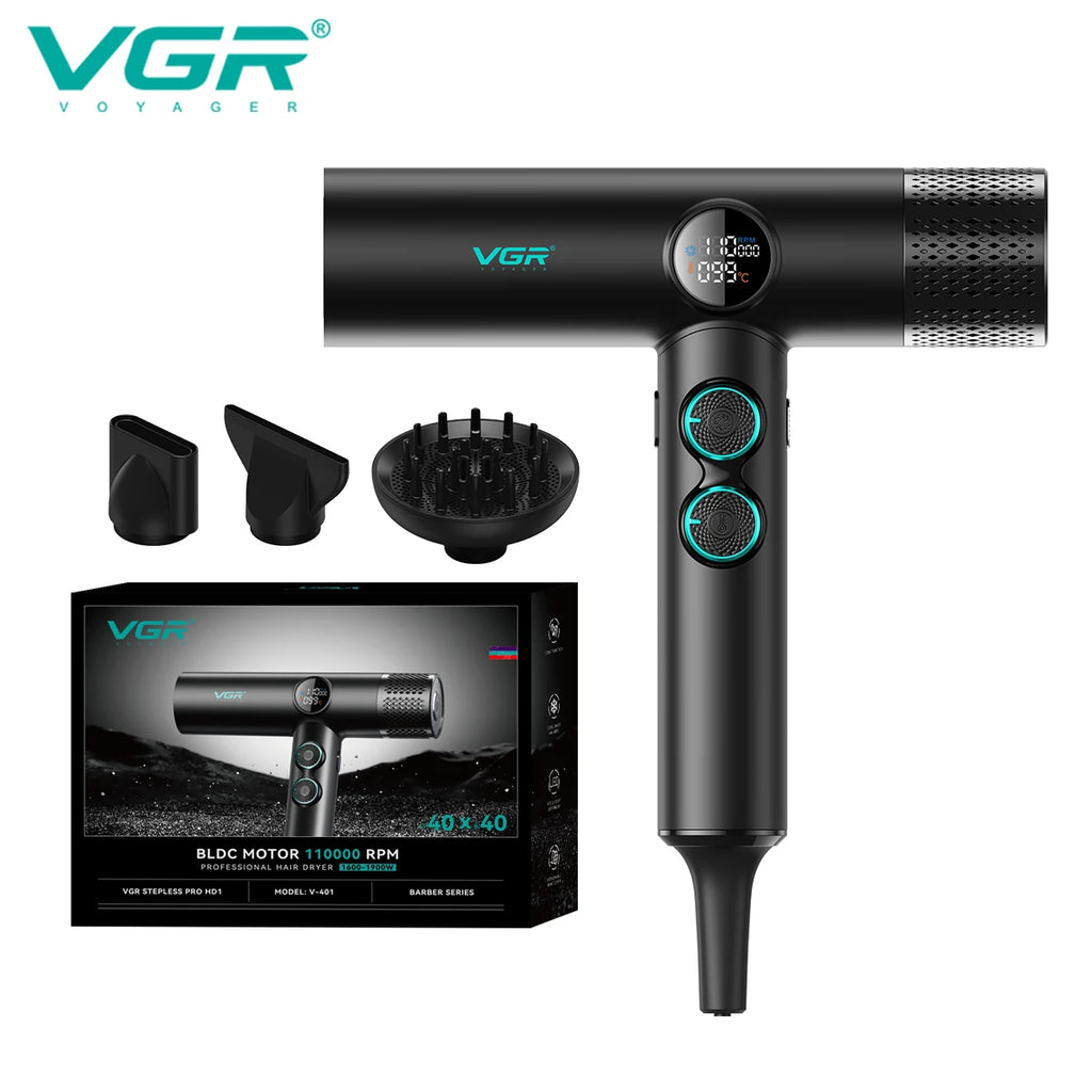 VGR High-Speed Hair Dryer V-401 110000 RPM Brushless Motor Hot/Cold EU Plug