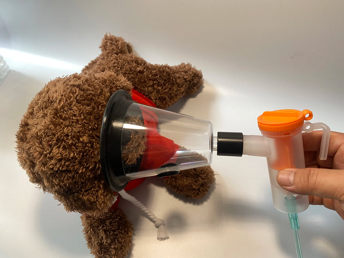 Pet dog oxygen mask, cat dog oxygen inhalation, pet nebulization experiment, animal oxygen inhalation clinic, first aid