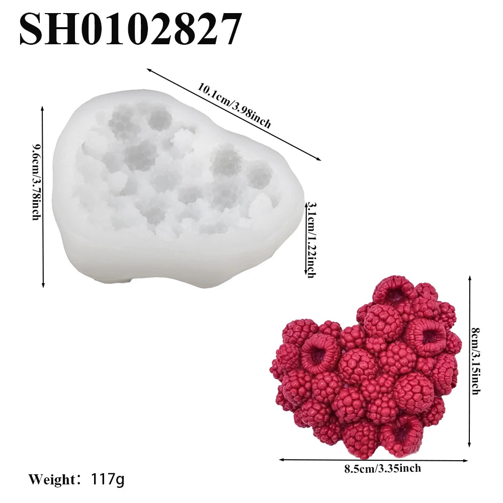 Raspberry Circle or Raspberry Heart Cake Mold French Dessert Silicone Cake Molds Pastry Decoration Baking Tools Kitchen Bakeware